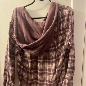 American Eagle Plaid Hooded Women's Sweater